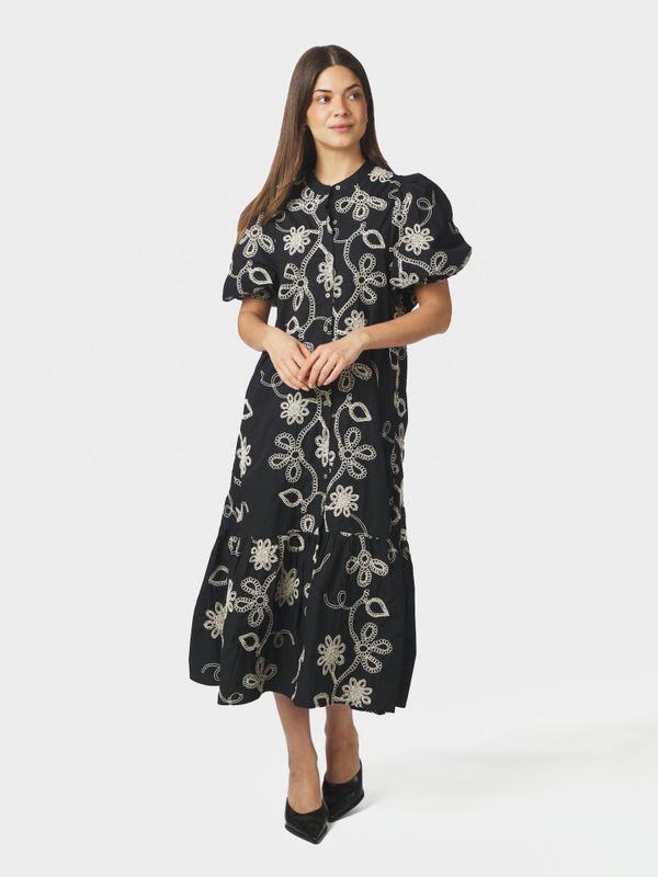 Veronica Dori Emb Dress Black 