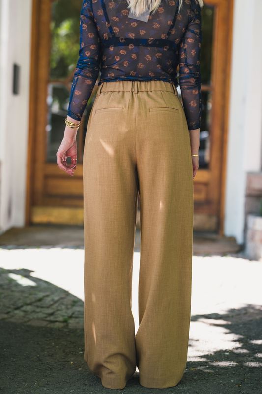 Macy Michelle HW Wide Pants T Coconut Melange 