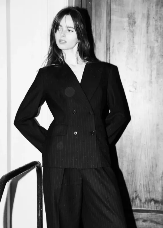 Francis Pinstripe Black 