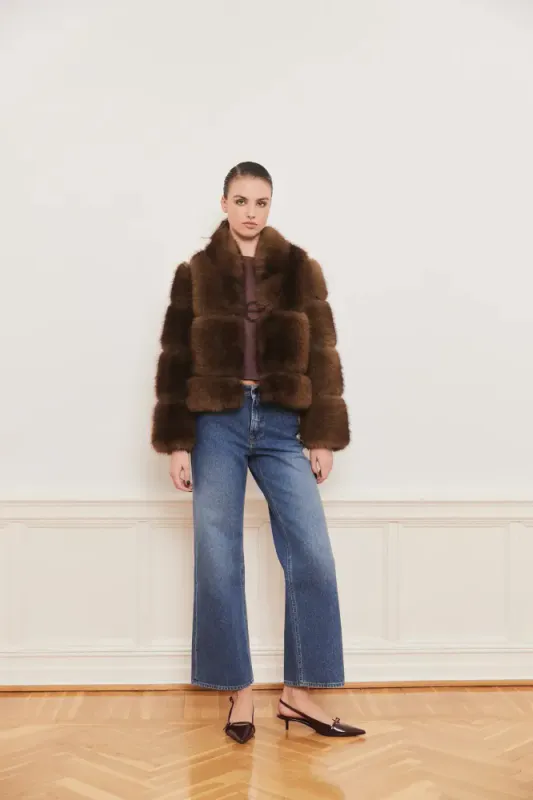 Posh Short Coat Dark Brown 