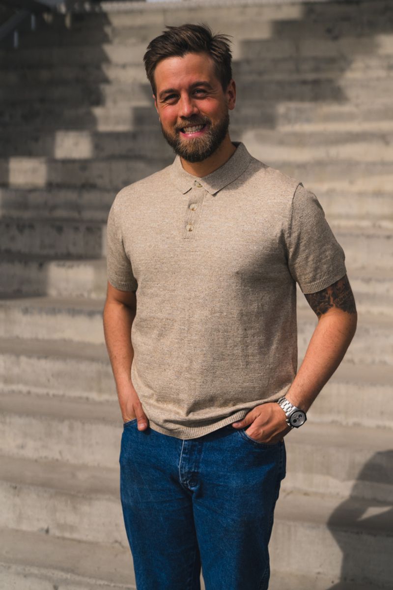 Henrik Cotton Pique Sand Mix 