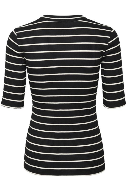 Dagna Striped T-Shirt Black / Whisper White Thin