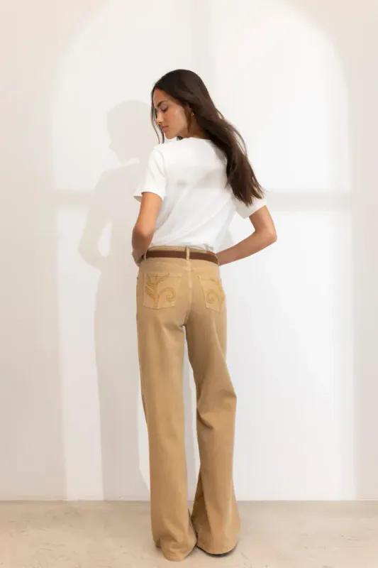 Taylor Embroidered Camel 