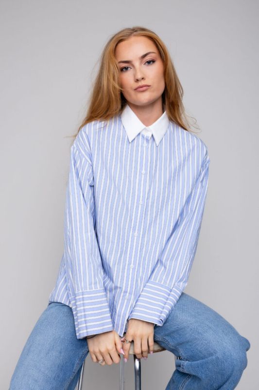 Jade Shirt Skyblue Stripe 