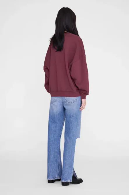 Hovedbilde Miles Sweatshirt Letterman Fig Burgundy 