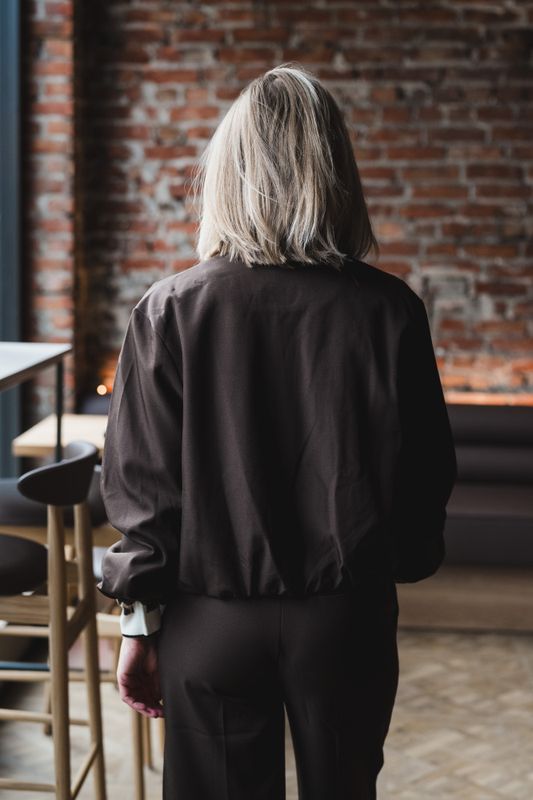 Luna Balloon Zip Jacket Dark Brown 