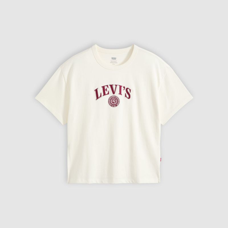Vintage Tee Satin Applique College Logo Egret 