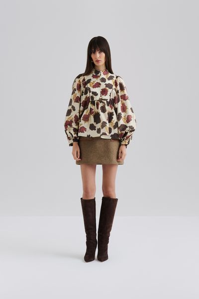 Hovedbilde Pernilla High Neck Balloon Sleeve Blouse Wine ...