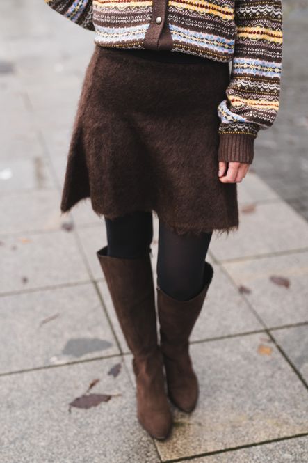 Hovedbilde Tilde HW Mohair Blend Knit Skirt Mole Melange 