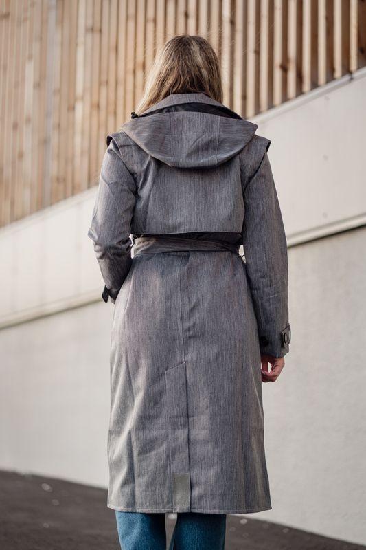 Regndråpe Trench Coat Stone Denim 