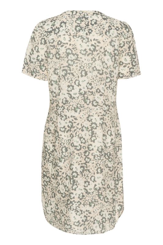Aminase Dress Agave Green Blurred Flower