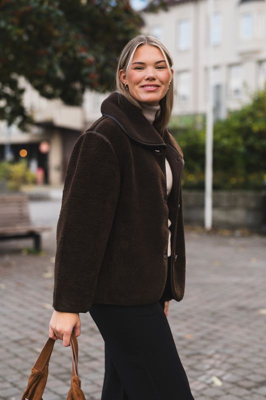 Edmund Teddy Jacket Dark Brown 