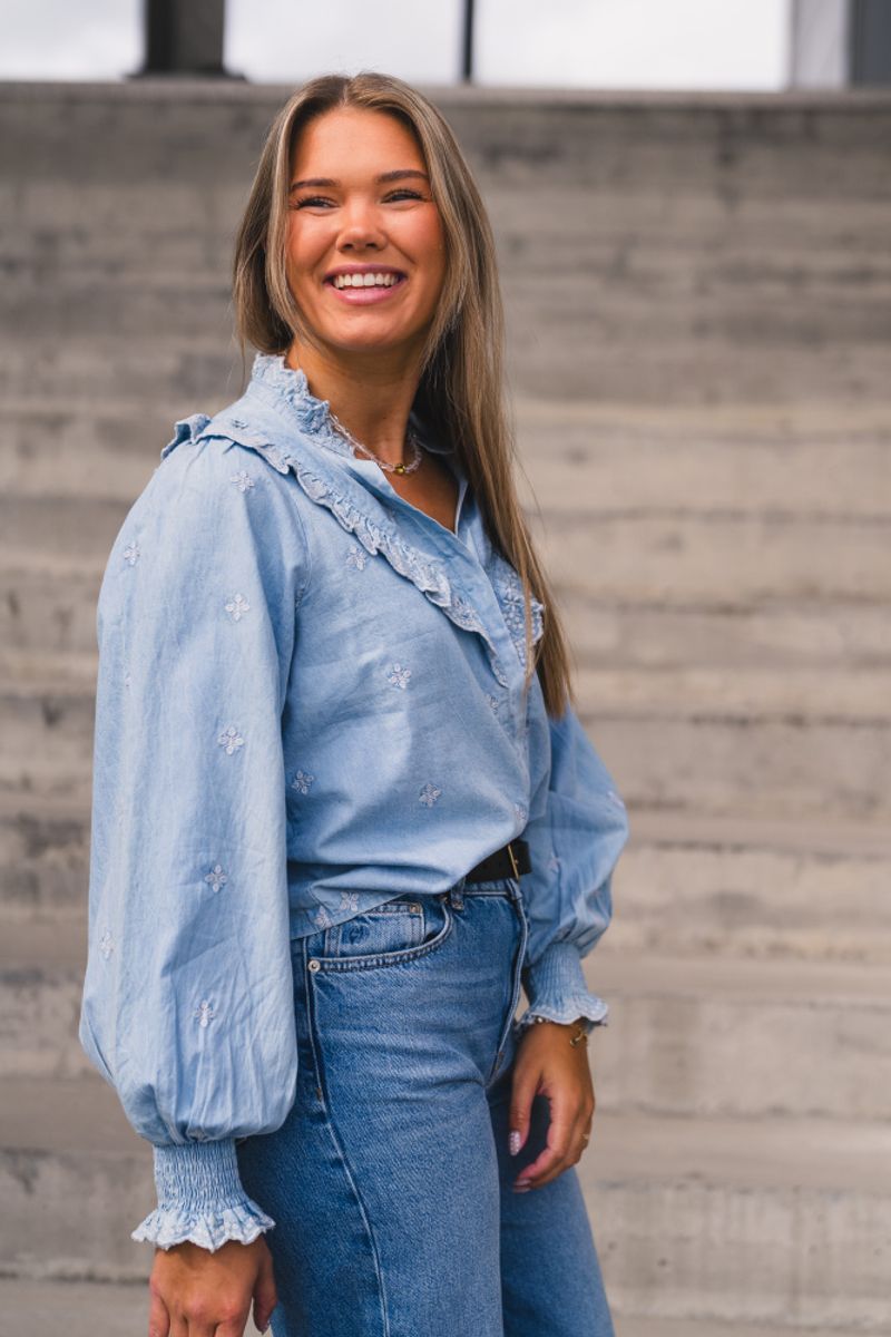 Degas Denim Blouse Light Blue 