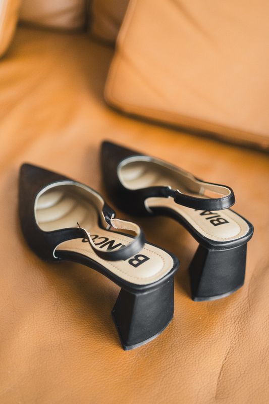 Maralyn Slingback Smoth Faux Leather Black 
