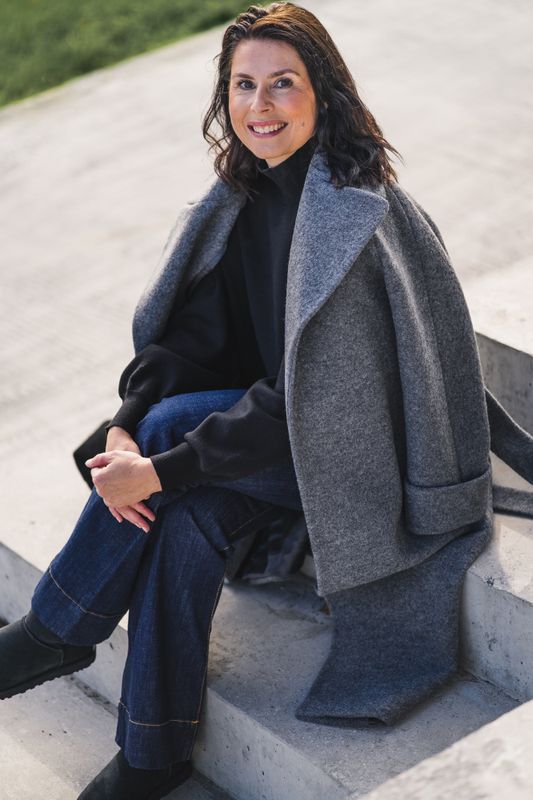 Wool Coat Long Grey 