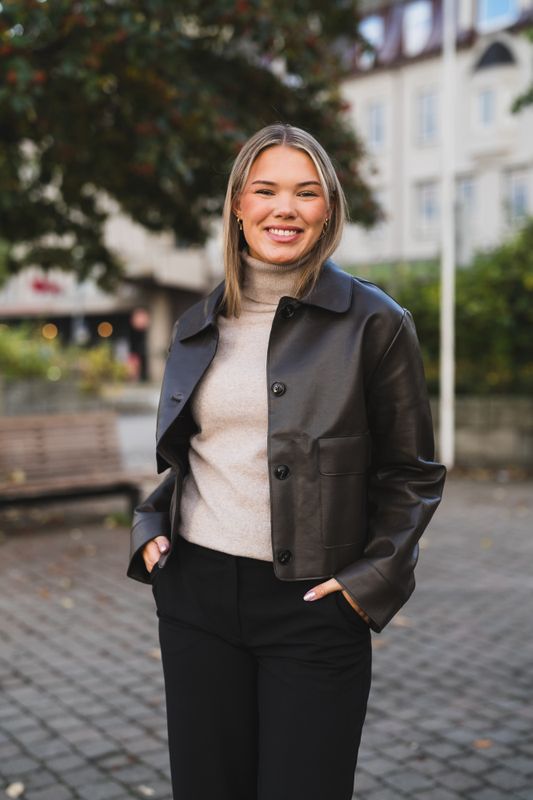 Romana Faux PU Jacket Brown 
