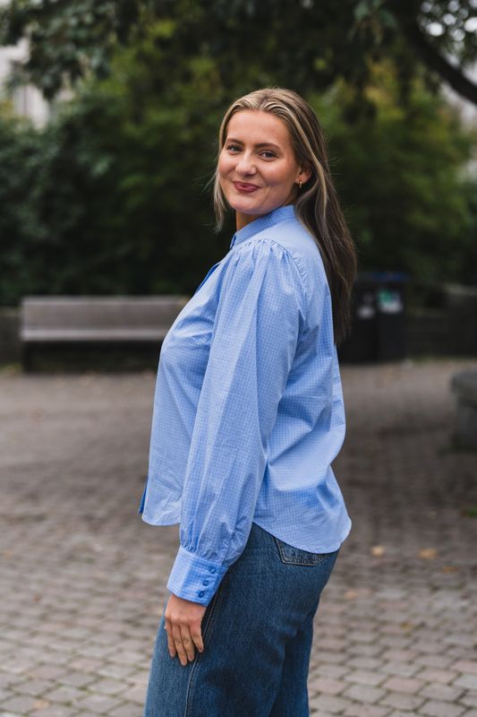 Elona Check Shirt Pale Blue 