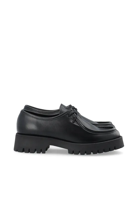 Leo Moc Toe Shoe Smooth Leather Black 