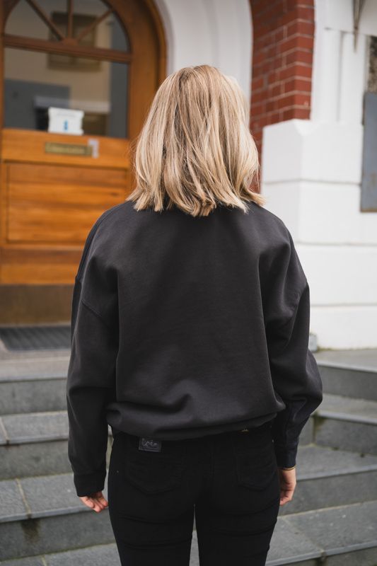 Miles Sweatshirt Tiger Washed Black 
