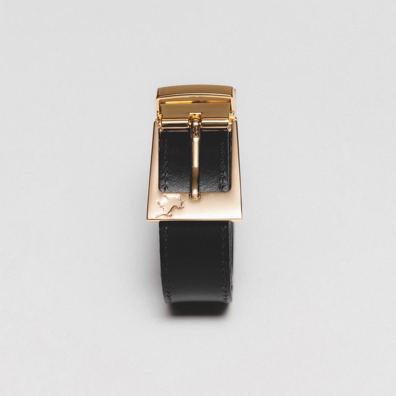 Ember Gold Leather Belt Black/Brown 