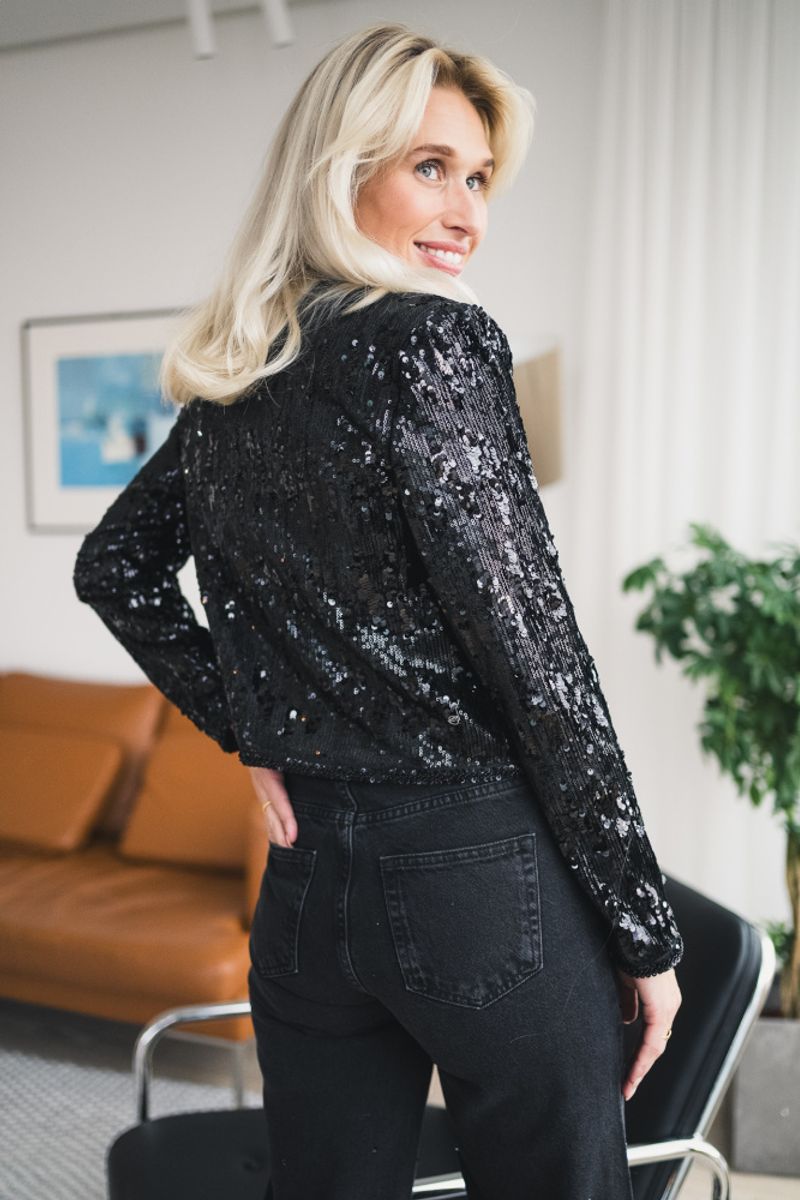 Vela Sequin Jacket Black 