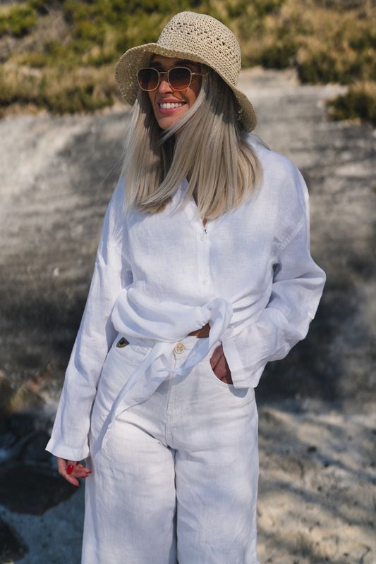 Pia Linen Shirt White 