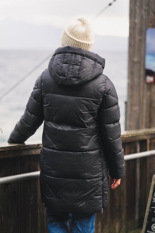 Janet Hooded Down Jacket Black 