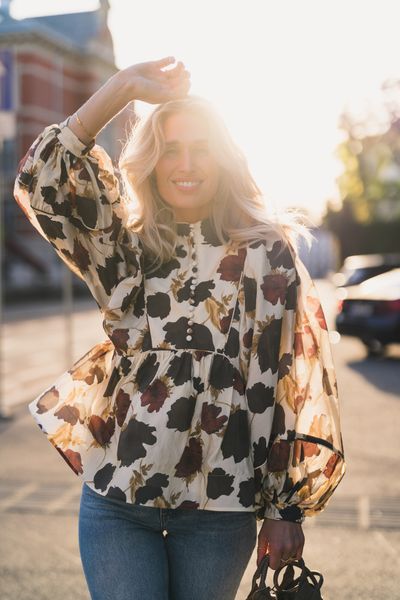 Hovedbilde Pernilla High Neck Balloon Sleeve Blouse Wine ...
