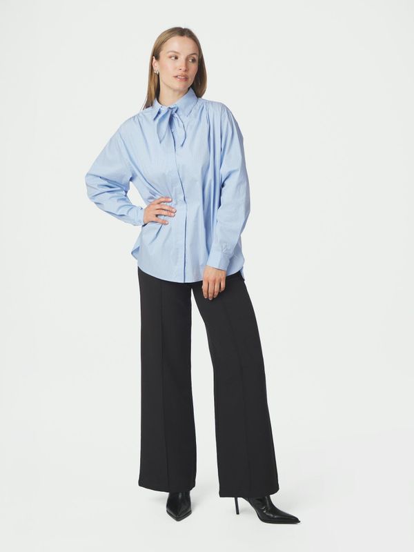 Rochelle Scarf Fine Stripe Shirt Light Blue 