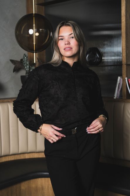 Hovedbilde Isak Embroidery Shirt Black 