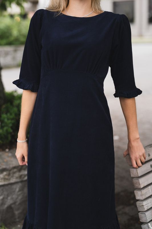 Rita Midi Dress Midnight Corduroy 