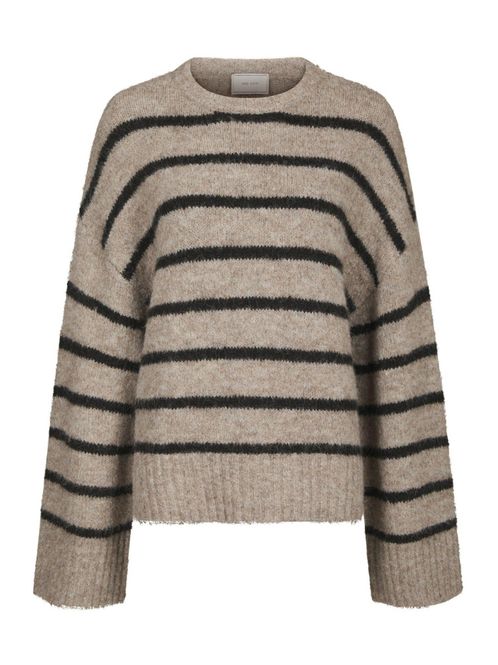 Hovedbilde Roeme Fluffy Stripe Knit Beige Melange 