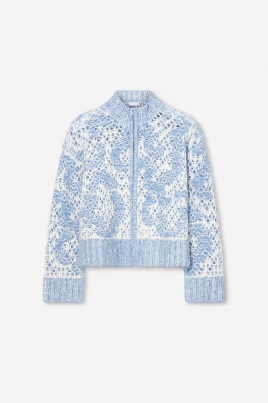 Briana Zip Knit Light Blue 