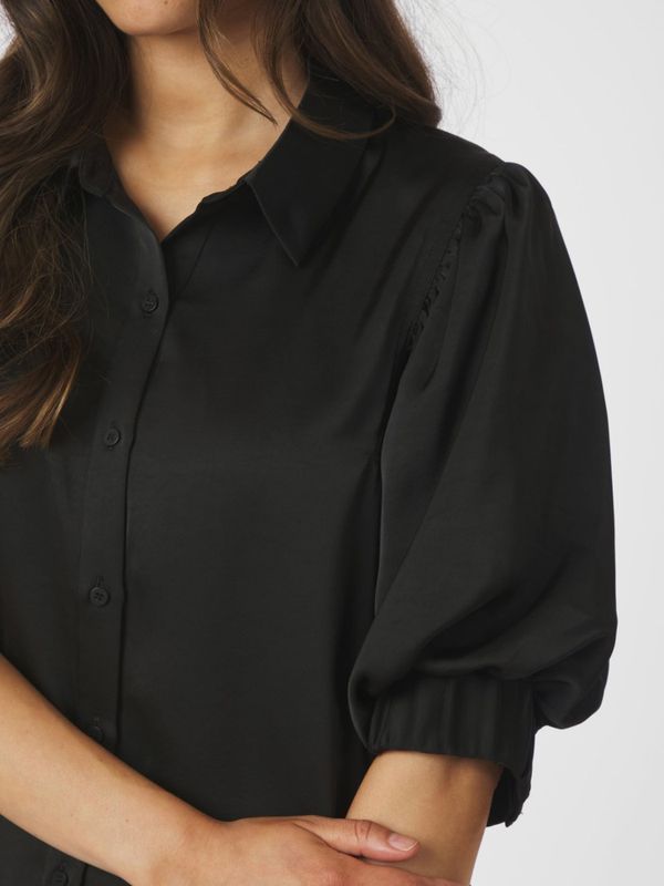 Etta Heavy Sateen Shirt Black 