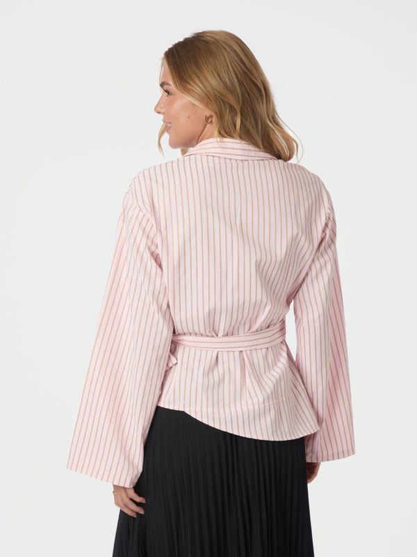 Tifuna Stripe Wrap Shirt Light Pink 