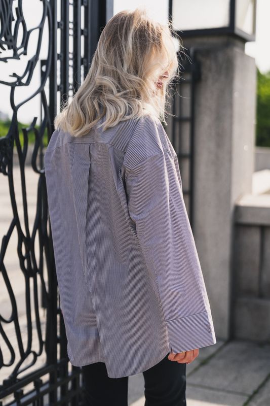 Derris Shirt Thin Brown Stripe 