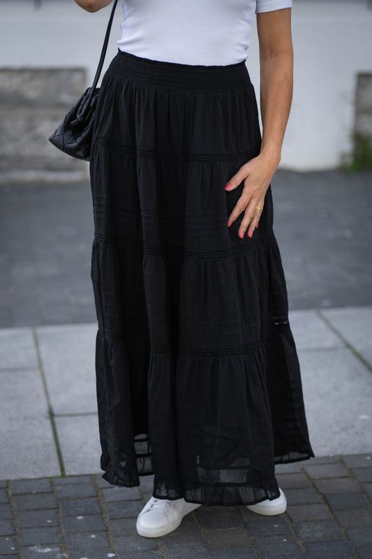Felicia S Voile Skirt Black 