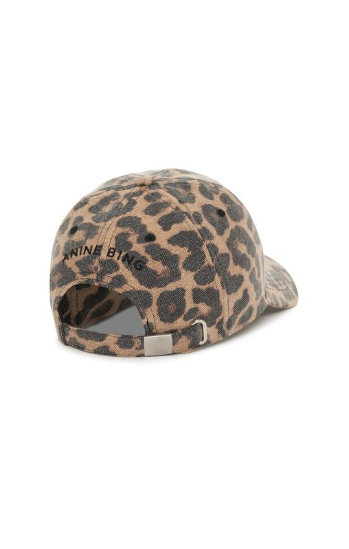 Jeremy Baseball Cap Black And Brown Leopard 