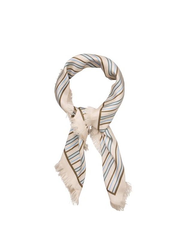 Scallopia Striped Sia Scarf Birch White 