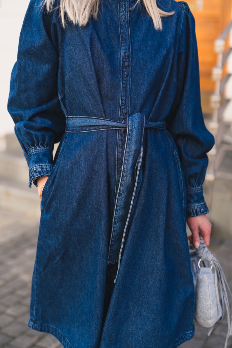 Frida Shirt Dress Mid Blue Wash 