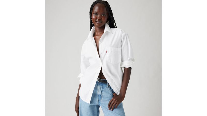 Harlie Boyfriend Shirt Bright White 