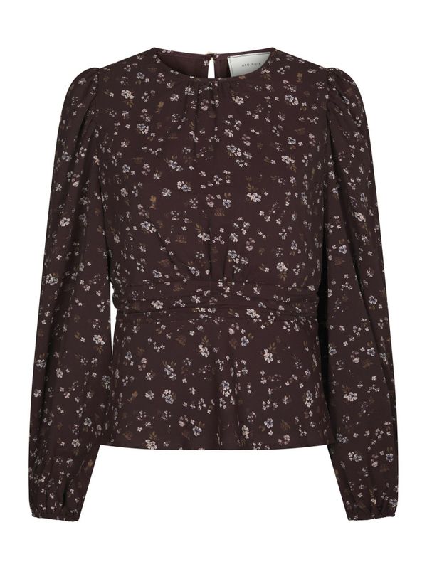 Delphine Flowerbunch Blouse Chocolate Plum 