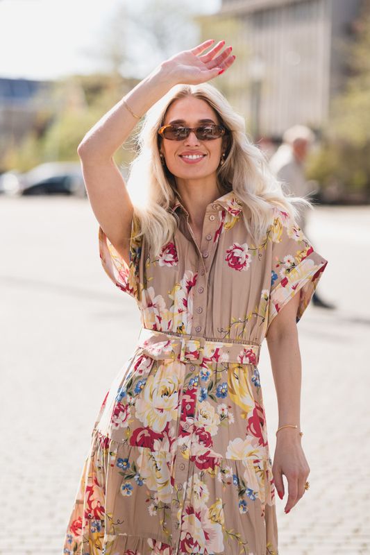 Poplin Shirt Dress Vintage Rosalie