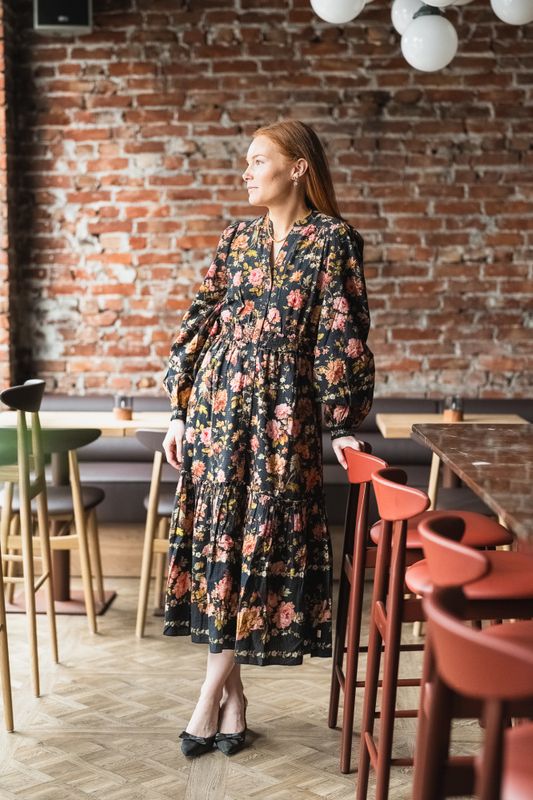 Bohemian Midi Dress Evening Field